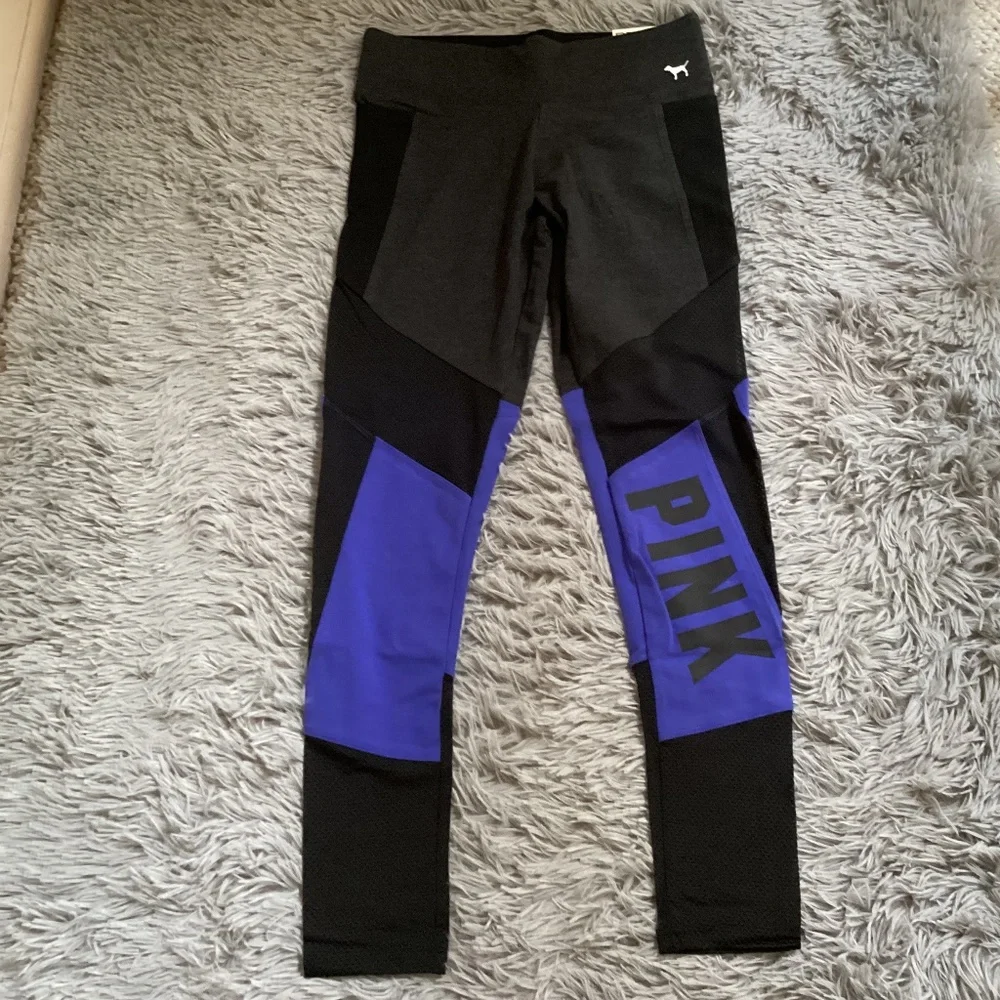 Pink Yoga Purple/Black Flat Legging Size S NWT